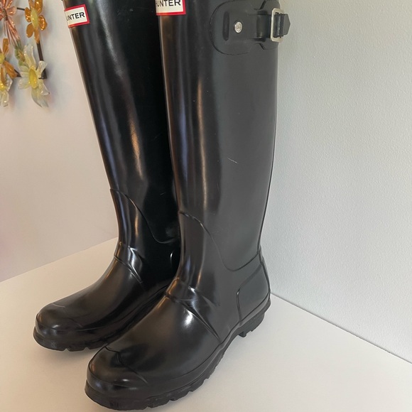 Women's HUNTER BOOTS Black Size 7 EUP 38 - Picture 2 of 11